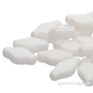 Navette - White Opaque Shimmer 6x12mm 10gram