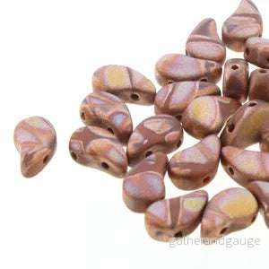 Paisley Duo - Opaque Choc Full Capri Gold Matte Batik 8x5mm, 10 gram