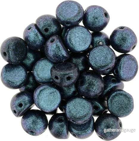 CzechMates Cabochon – Polychrome Indigo Orchid 7mm 2-håls, 10-pack CzechMates Cabochon – Polychrome Indigo Orchid 7mm 2-håls, 10-pack