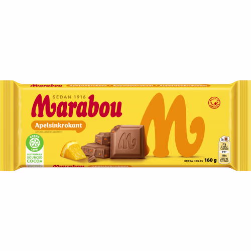Marabou Apelsinkrokant 160g