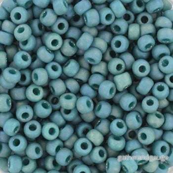 Miyuki Seed beads - Opaque Glazed Frosted Rainbow Peacock 8/0, 10 gram