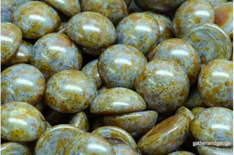 Cabochon – Alabaster grey blue / rose gold 14mm 6-pack Cabochon – Alabaster grey blue / rose gold 14mm 6-pack