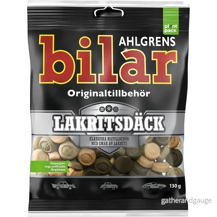 Ahlgrens Bilar Godis Lakritsdäck 130g Ahlgrens Bilar Godis Lakritsdäck 130g