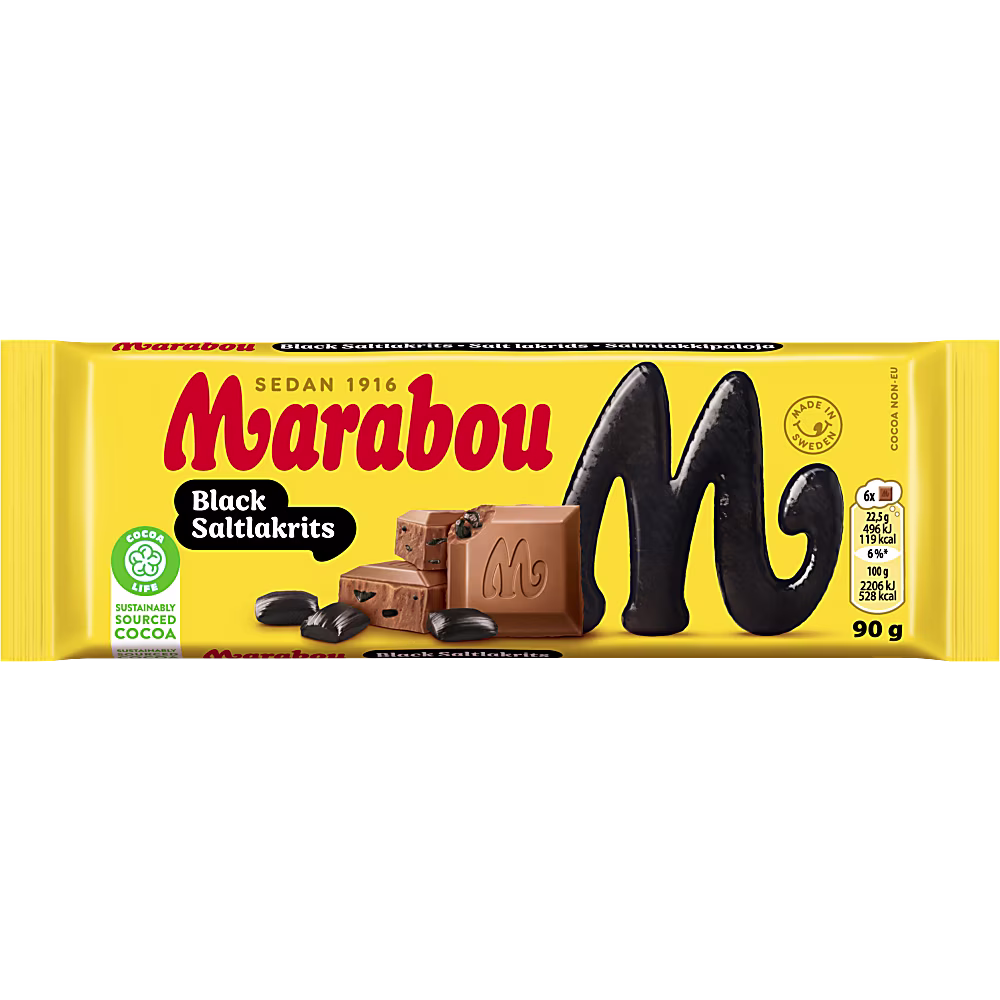 Marabou Black Saltlakrits 90g Marabou Black Saltlakrits 90g