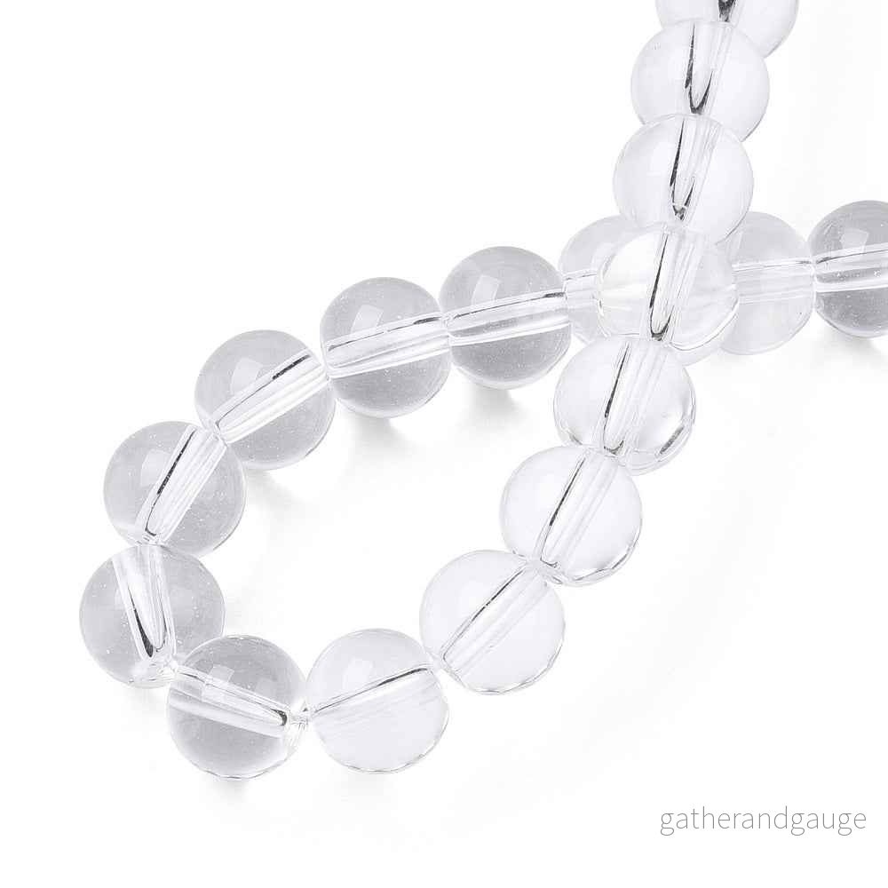 Glaspärlor Rund – Klar 8mm 1 sträng Glaspärlor Rund – Klar 8mm 1 sträng