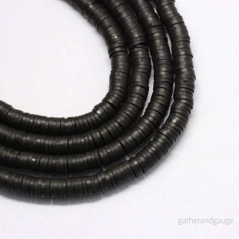 Heishi pärlor - Svart 3mm 1 sträng - Bild 2