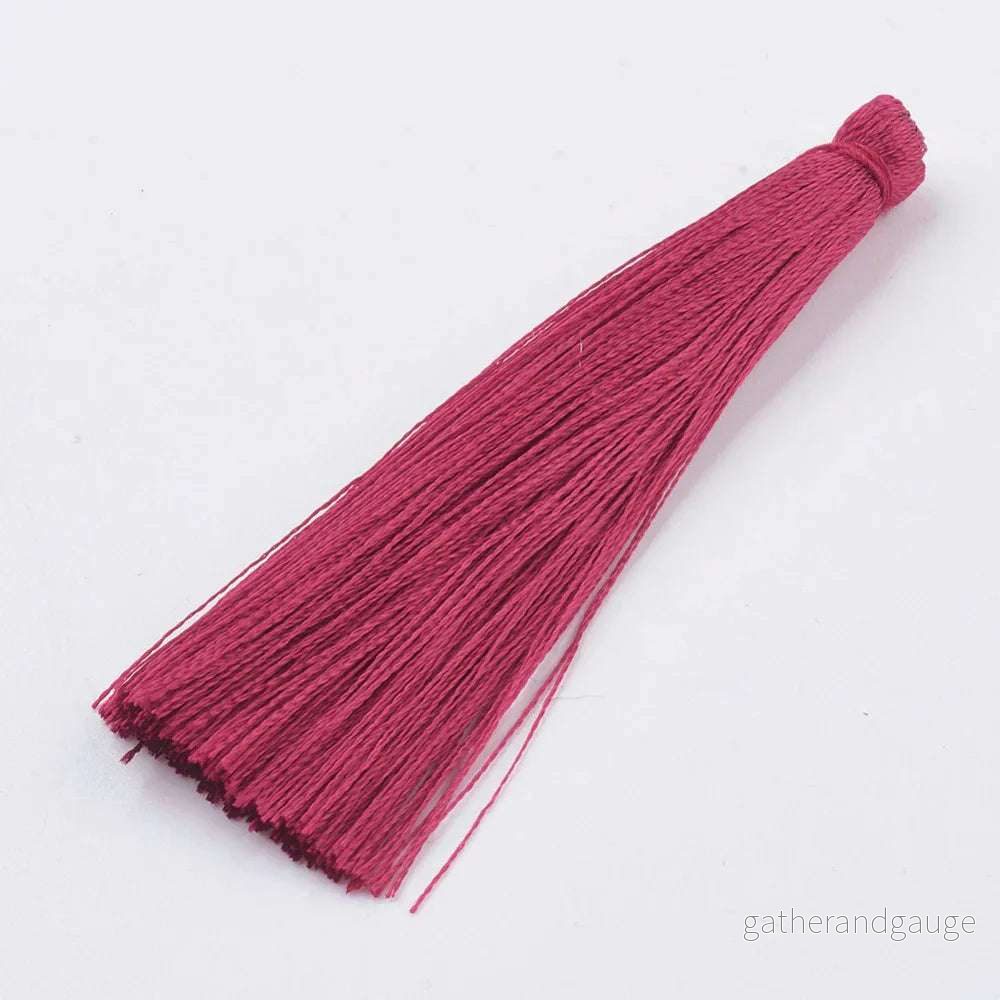 Hänge Tassel Polyester - Mörkröd 65mm 1 styck