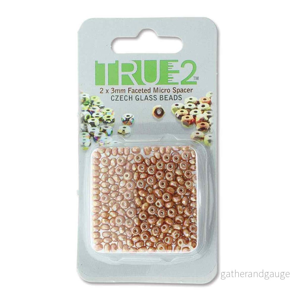 Facetterad Micro Spacers – Full Apricot 2x3mm, 6 gram