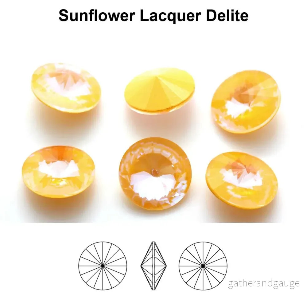 Aurea Crystals A1122 Rivoli – Sunflower Lacquer DeLite, 18 mm, 1 styck Aurea Crystals A1122 Rivoli – Sunflower Lacquer DeLite, 18 mm, 1 styck