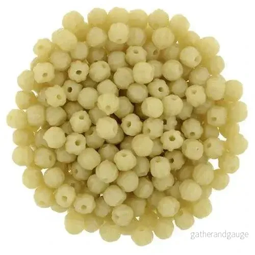 Tjeckiska Melon Round – Antique Beige 3mm 50-pack