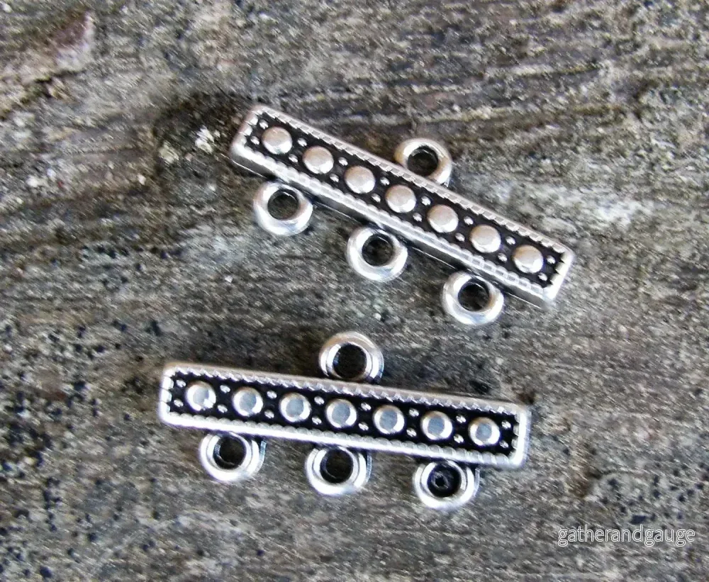 Connector/avslut silverfärgad - 1 till 3 med prickar, 2-pack - Bild 2