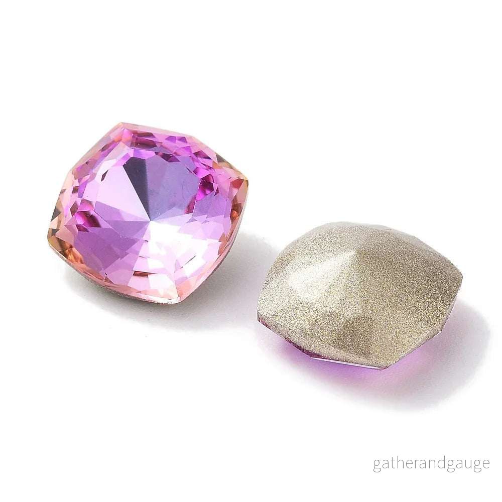 Kinesisk strass - Square Lyster Violet Rose 10mm