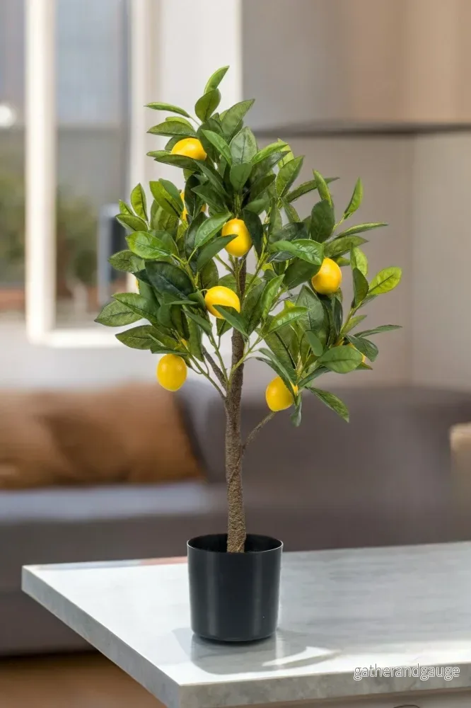 Citronträd konstgjord växt – h72cm, Ø12cm