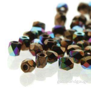Tjeckiska Firepolish - Jet Bronze AB, True2 mm, 2 gram - Bild 2