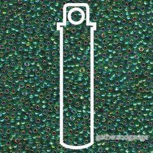 Miyuki Seed Beads - Silverlined Green AB 11/0, 24 gram