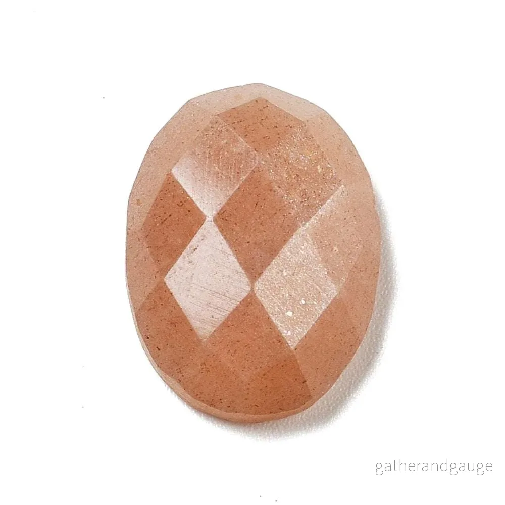 Cabochon Sunstone – Facetterad Oval 18x13mm 1 Styck Cabochon Sunstone – Facetterad Oval 18x13mm 1 Styck