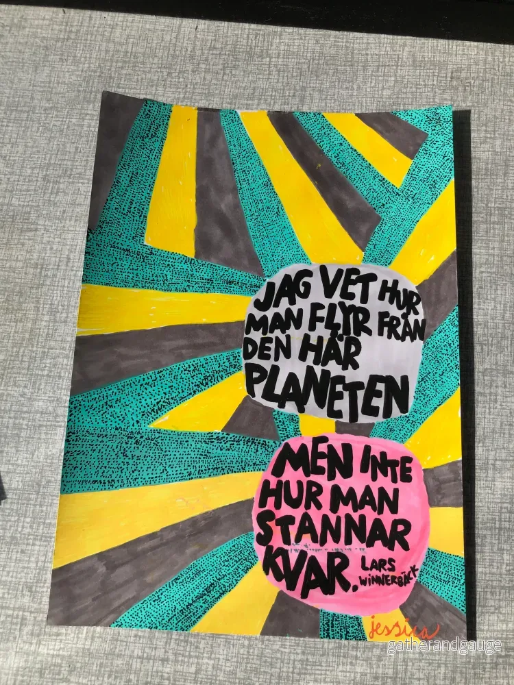 Jag vet hur man flyr från den här planeten. Handritad originalteckning, A4 - Bild 3