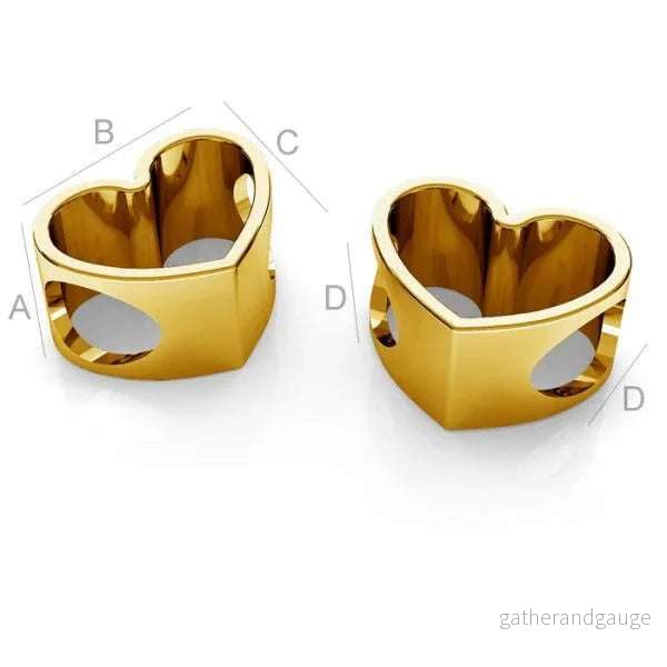 Mellandel 925 Silver 24K Gold - Hjärta 11mm, 1 styck