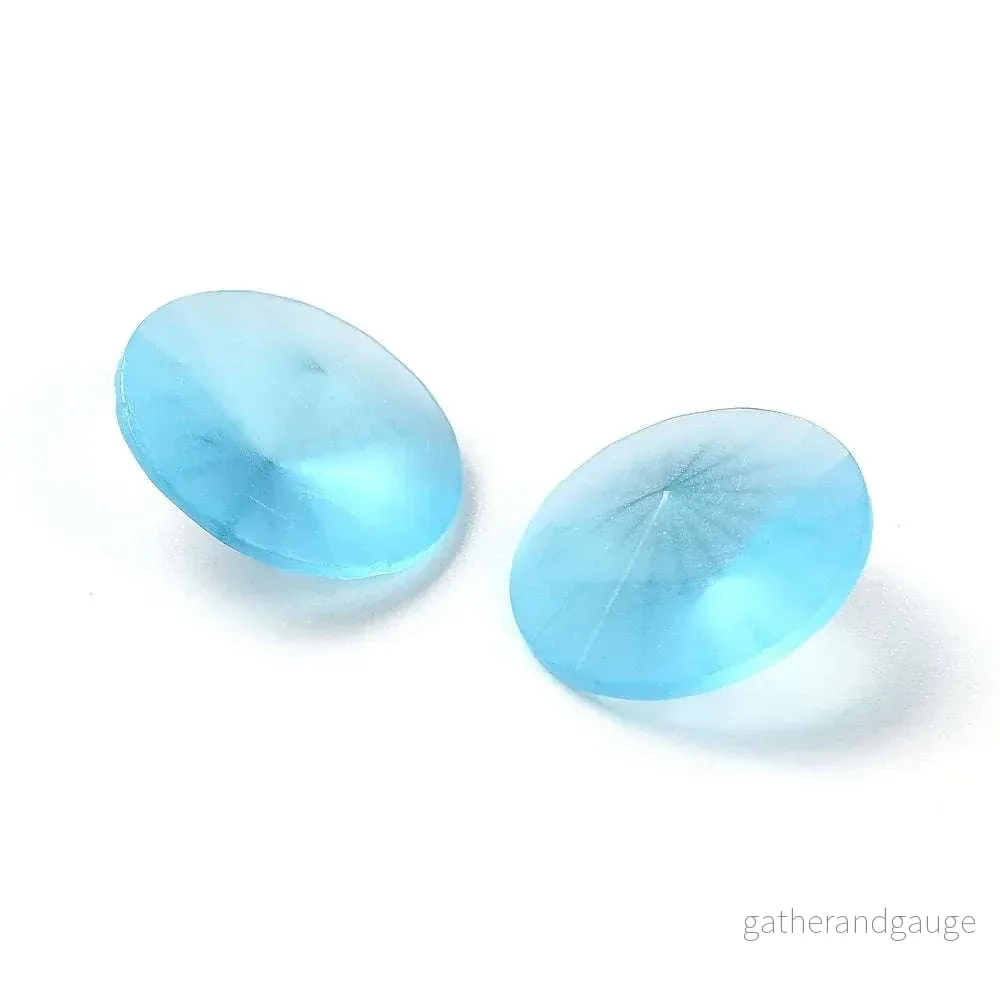 Kinesisk strass - Rivoli Frosted Aqua 12mm 1 styck