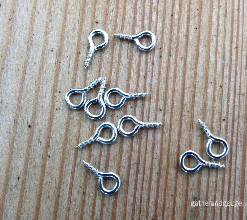 Fäste silverfärgad - Ögla med skruv 20-pack