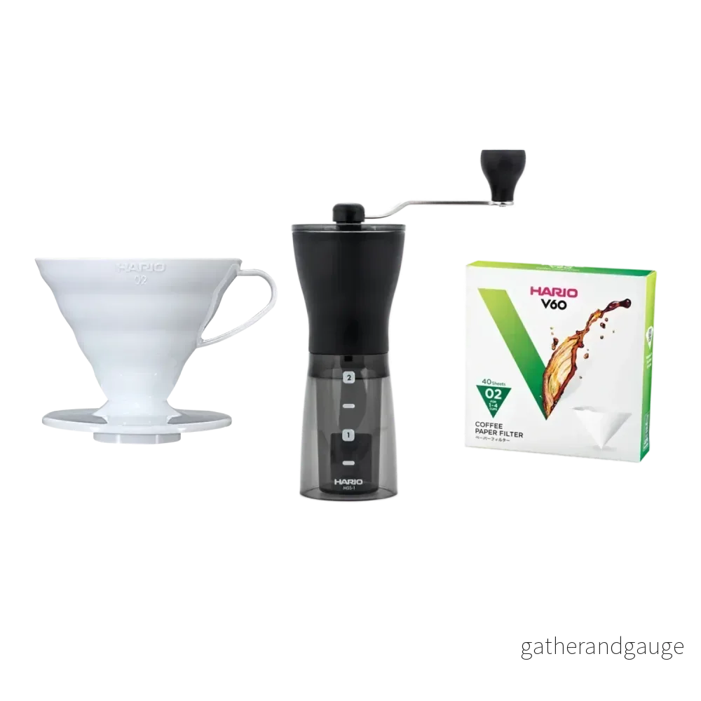 Pour Over Startkit: Hario V60-02 Dripper + Kvarn + Filter - Bild 3