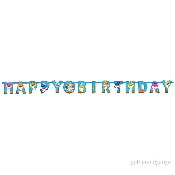 Baby Shark banderoll Happy Birthday 1,8m