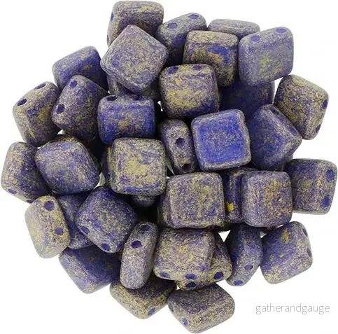 CzechMates Tile Beads – Pacifica – Elderberry, 25-pack