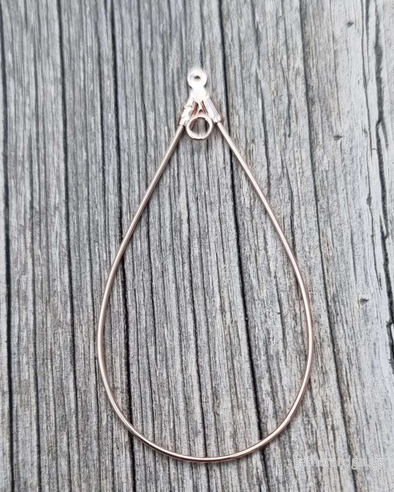 Droppe Roséguldfärgad - Med ögla 26 x 52mm 1 styck