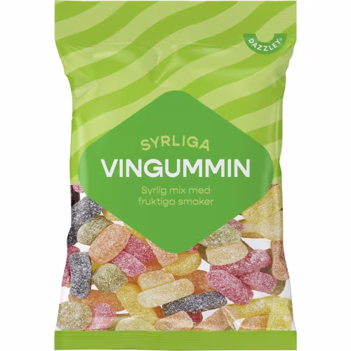 Dazzley Syrliga Vingummin 190g