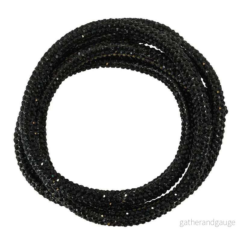 Strassrep med Hål – Svart 5mm, 20 cm Strassrep med Hål – Svart 5mm, 20 cm