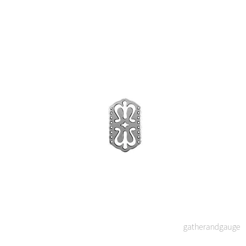 Connector Silverfärgad - Rektangel med Mönster 30x19mm 1 styck