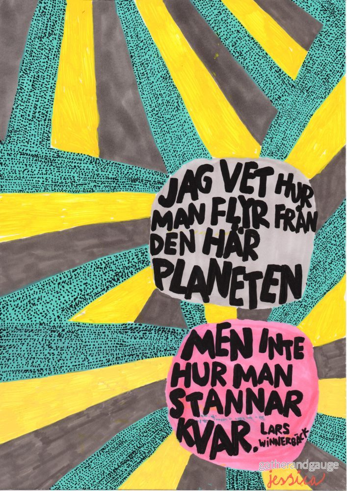 Jag vet hur man flyr från den här planeten. Handritad originalteckning, A4 - Bild 2