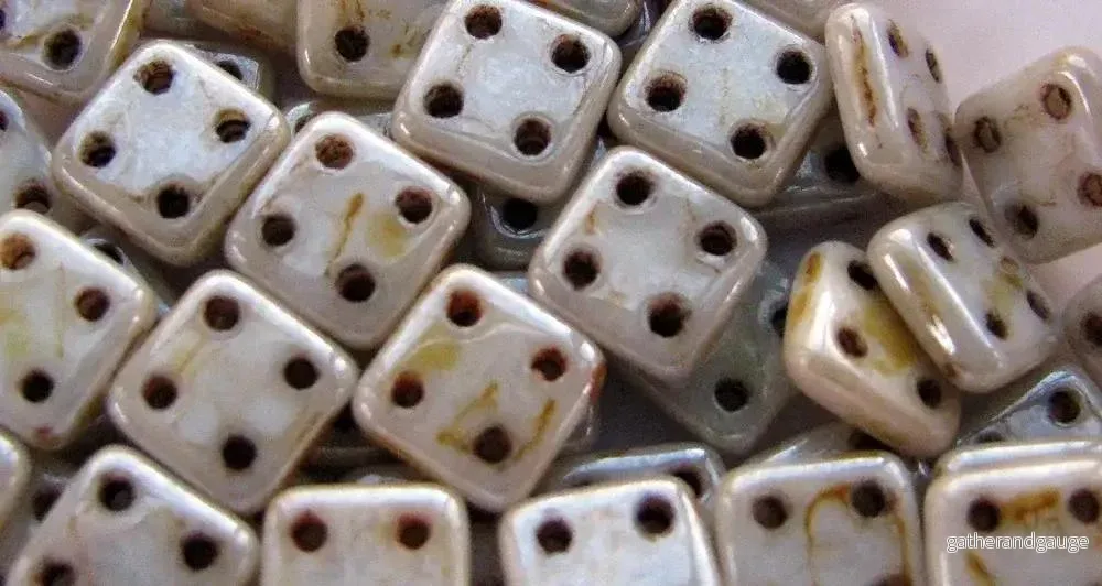 CzechMates QuadraTile – Opaque Luster Picasso 6x6x2mm, 10 gram