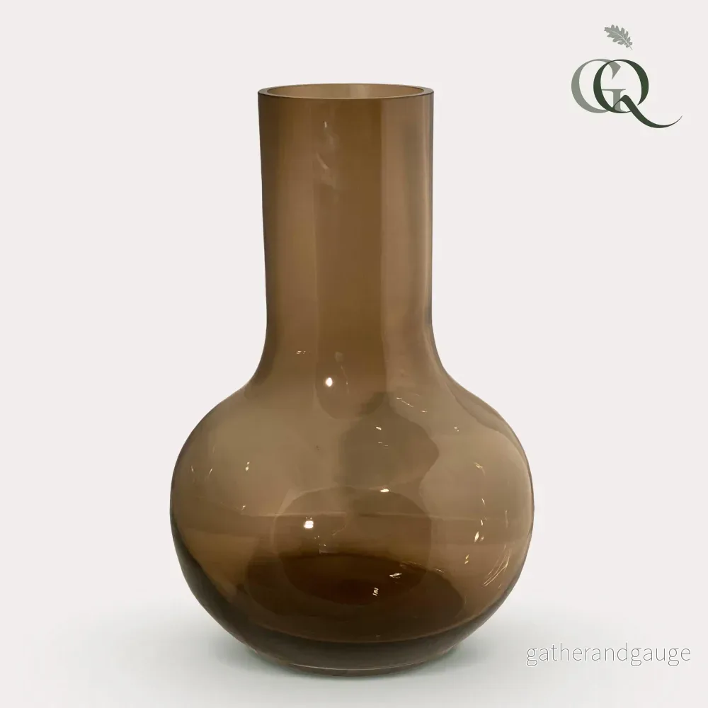 Taupe glasvas - h37cm, Ø25cm - Bild 2