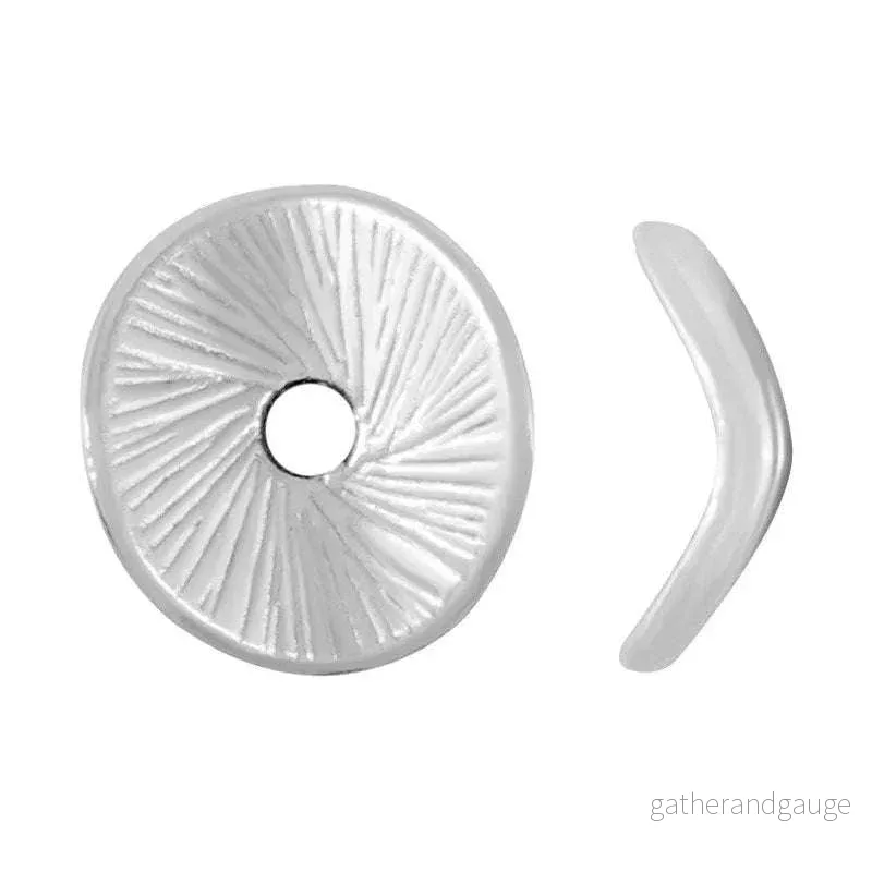 Mellandel silverpläterad - Böjd platt disc 8mm 5-pack - Bild 2
