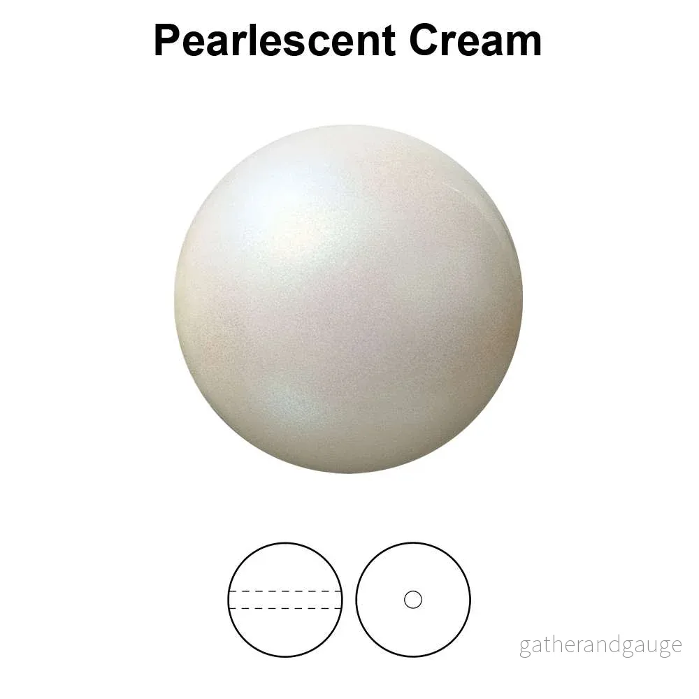 Preciosa Pearls Round - Maxima Pearlescent Cream 8 mm, 20- pack