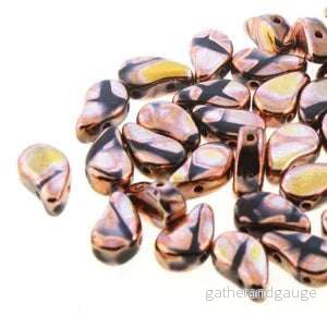 Paisley Duo - Jet Full Capri Gold Batik 8x5mm - 10 gram