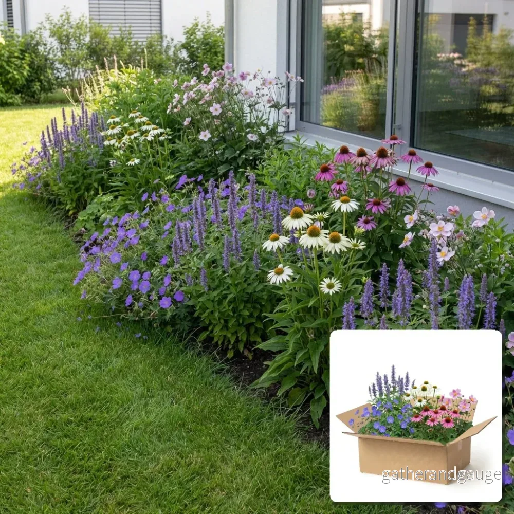 Pack Massif Soleil & Mi-Ombre Rose & Blanc (Géranium Vivace & Échinacée Pourpre) - 30 plantes - Bild 2
