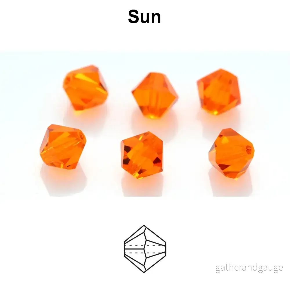 Tjeckiska MC Bicone – Sun, 4 mm, 30- pack