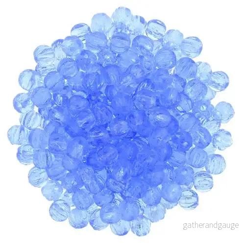 Tjeckiska Melon Round - Sapphire 3mm 50-pack