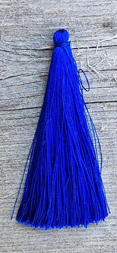 Hänge tassel polyester – Navy 65mm 1 styck