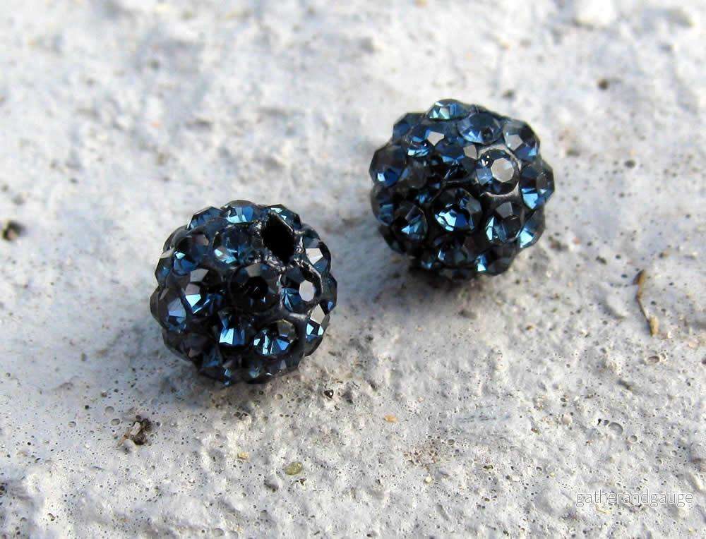 Strasspärlor halvborrade - Mörkblå 6 mm, 2- pack