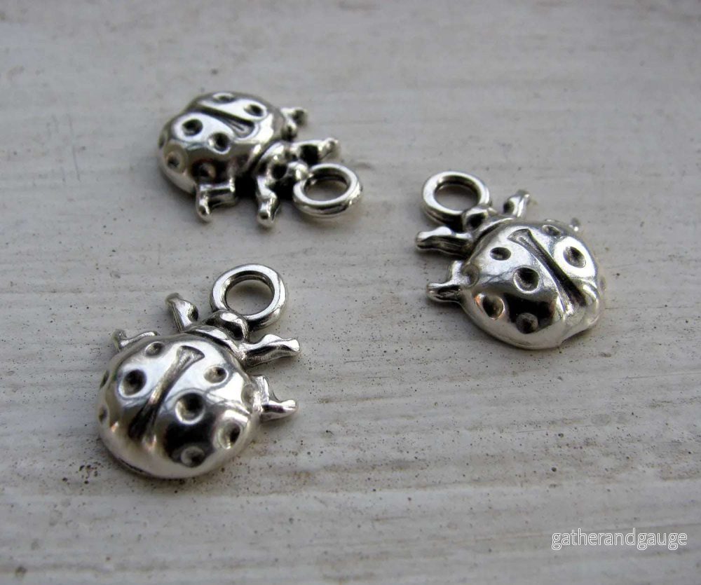 Berlock Silverfärgad - Nyckelpiga, 3-pack - Bild 3