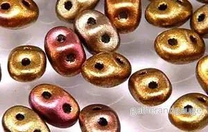 SuperDuo - Matte metallic gild iris, 10 gram