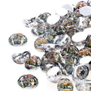 Baroque Cabochon - Backlit Tequila Oval 8x6mm 2-håls 10-pack - Bild 2
