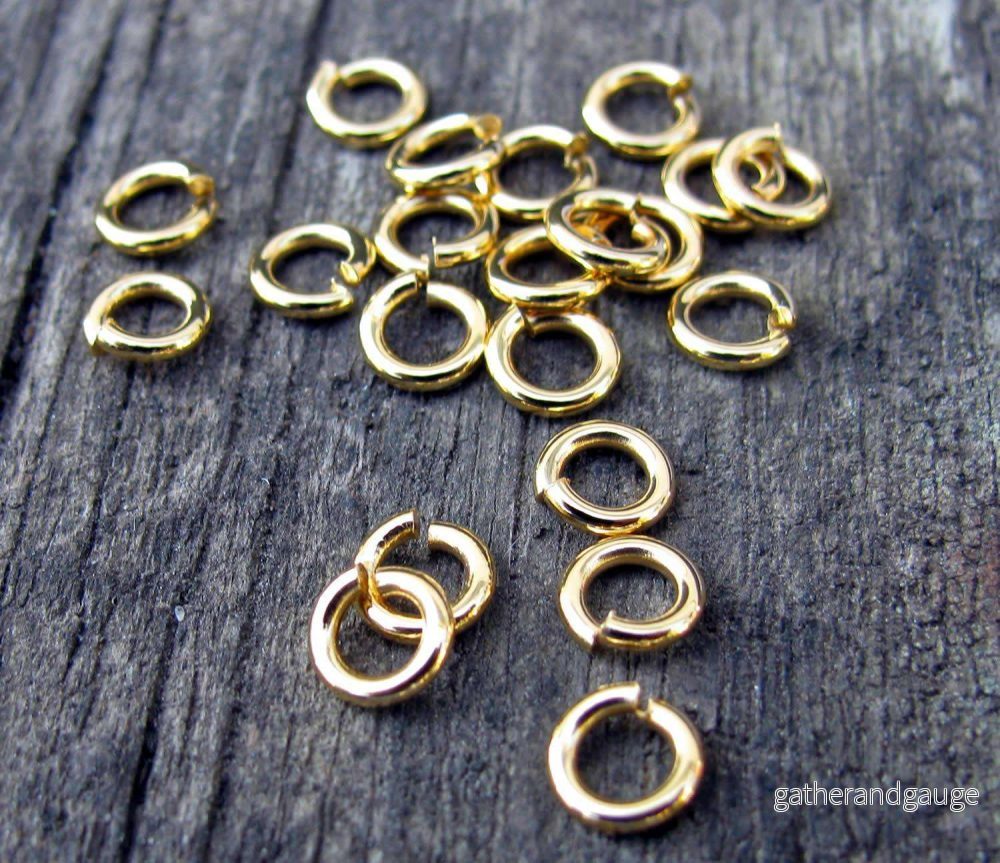 Bindringar 24K guldpläterade - 5x1 mm 20-pack - Bild 2
