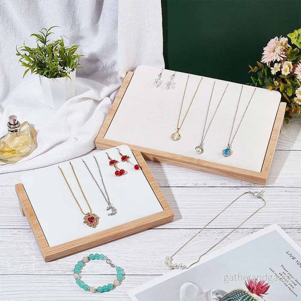 Halsbands Display - Bambu och konstläder 1 styck - Bild 2
