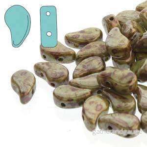 Paisley Duo – Chalk Lazure Green 8x5mm 10 gram Paisley Duo – Chalk Lazure Green 8x5mm 10 gram