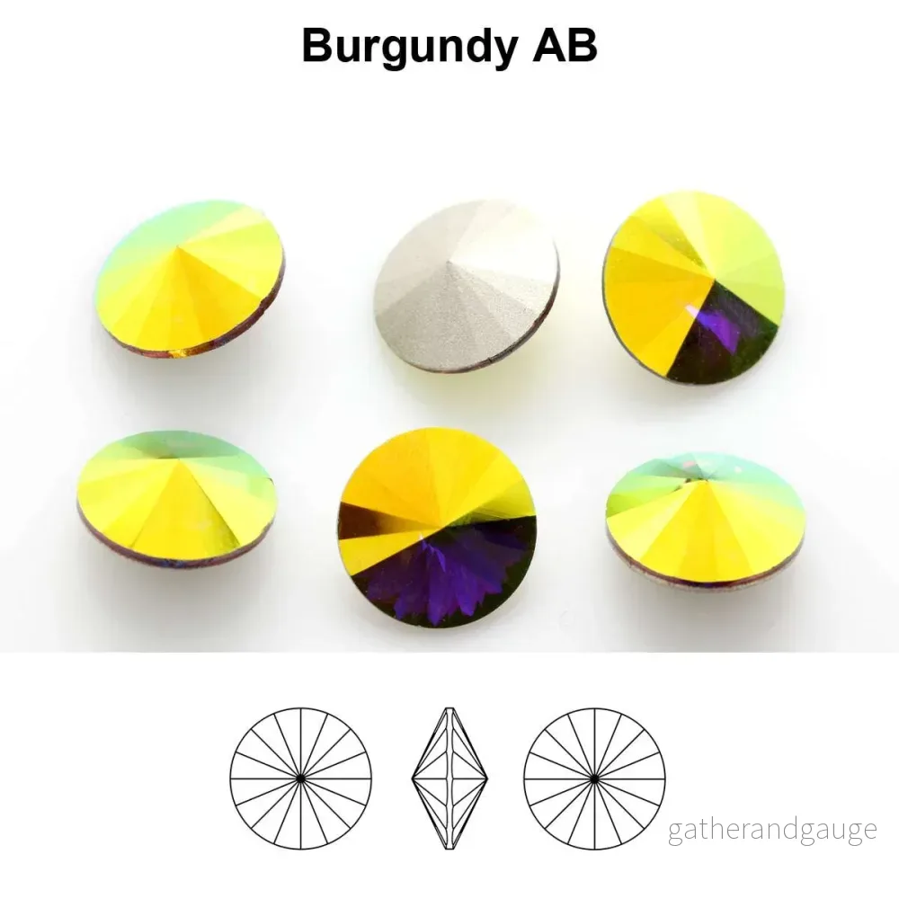 Aurea Crystals A1122 Rivoli – Burgundy AB 14mm 1 styck Aurea Crystals A1122 Rivoli – Burgundy AB 14mm 1 styck