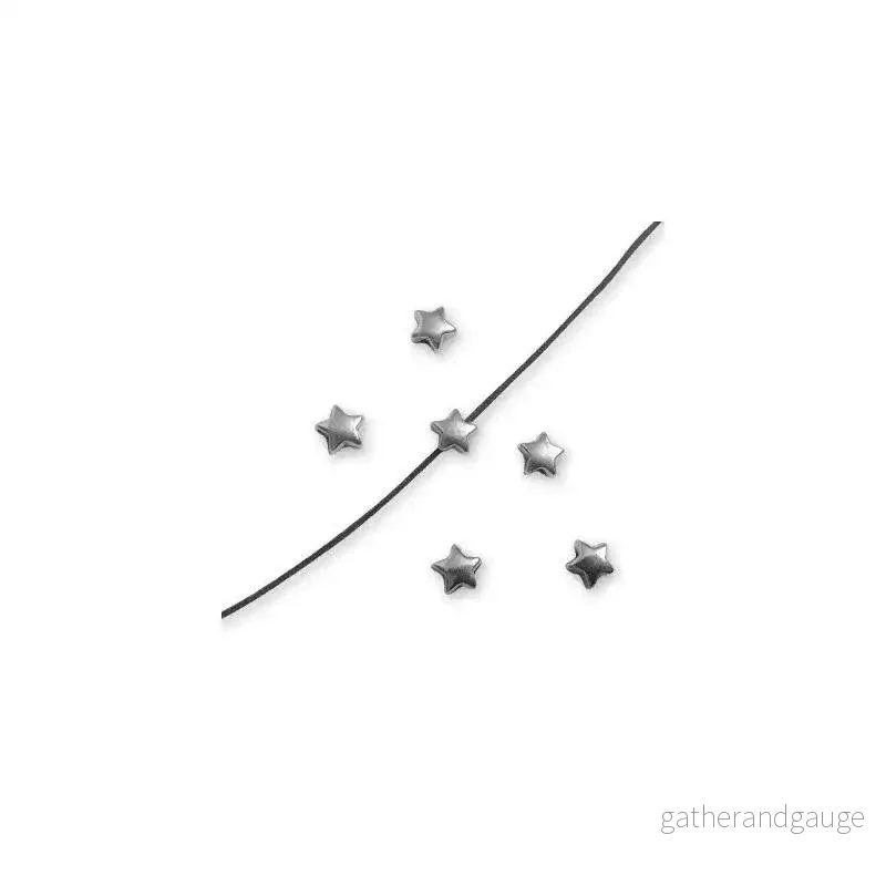 Mellandel silverpläterad - Liten stjärna, 7mm, 10-pack